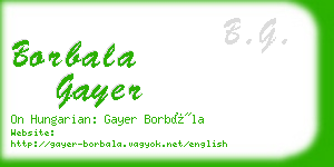 borbala gayer business card